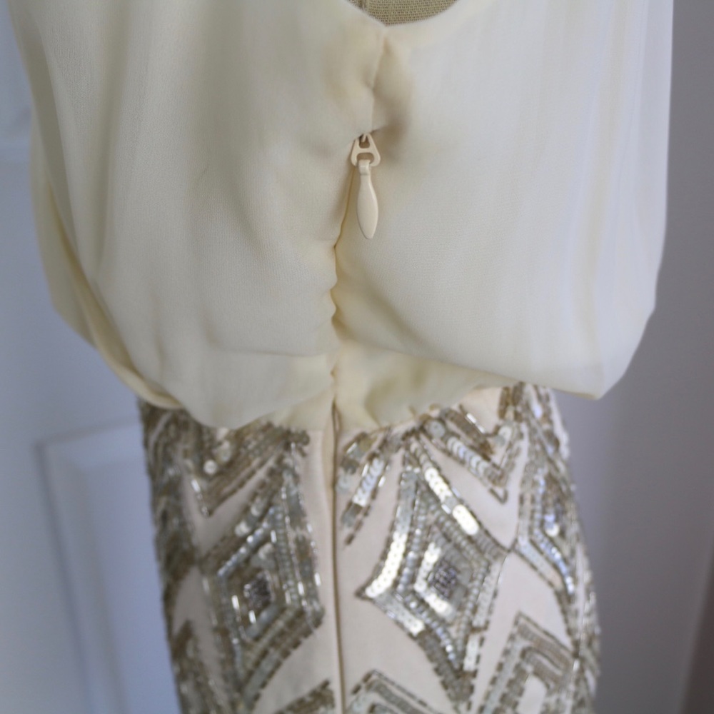 BEBE Hand Beaded Sequin Mini Dress - Picture 5 of 6